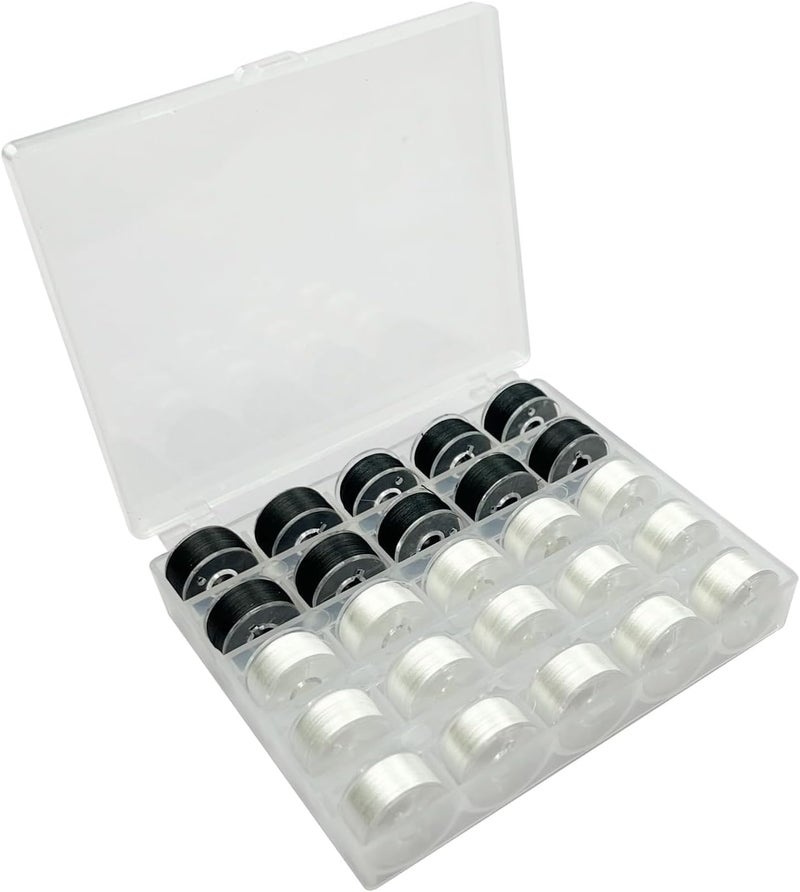 wennuo Sewing Machine Bobbins Box, 2 Pack(25Slots) Empty Bobbins Spools Box, Sewing Craft Plastic Case Storage Box for Sewing Machine. - Image 2